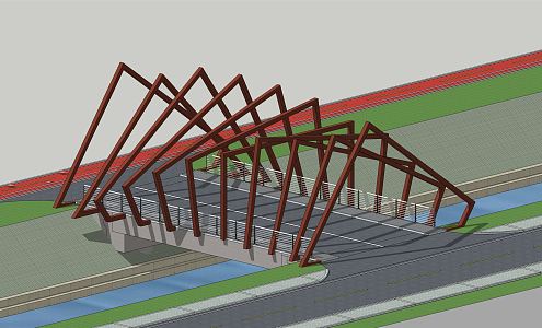 Irregular landscape bridge Modern landscape bridge 3d model