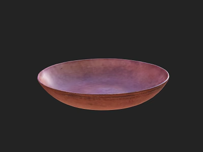 Earthy Brown Terracotta Plate Decoration With Round Shallow Design And Warm Tone Finish 3d model