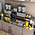 Modern Stainless Steel Functional Kitchen Desk With Storage And Appliances
