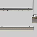 Modern Hanging Long Strip Pendant Lights With Metal Frame And Warm Light Glow