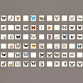 Animal Wall Decor With Various Shapes Including Butterflies Arranged In White Frames On Grey Background