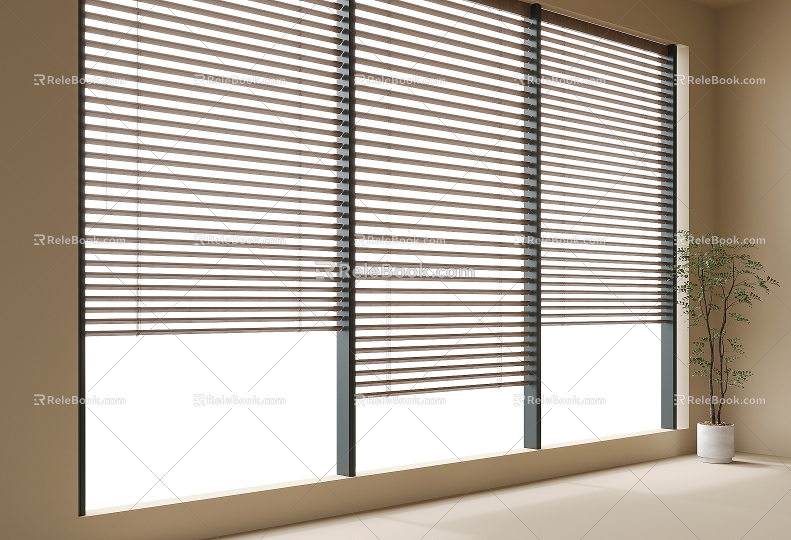 Venetian blinds Curtain Window 3d model