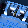 Electric Vehicle Powertrain Model With Battery Motor Wheels And Charging Components