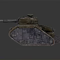 Military Tank With Metal Armored Body Cannon And Heavy Duty Tracks