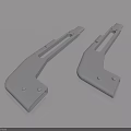 Silver Curved Metal Mechanical Components With Mounting Holes And Smooth Surface 3d model
