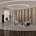 Luxury Modern Interior Design With Marble Floors Chandeliers And Sofa Seating