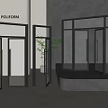 Modern Black Framed Double Doors With Transparent Glass In Contemporary Interior Space