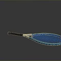 Blue Tennis Racket With Black Handle Lightweight Design For Daily Sports Use