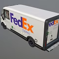 White FedEx Express Delivery Van With Company Logo And Exterior Features