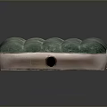 Green Inflatable Mattress With Marble Texture Light Colored Edges And Rectangular Shape