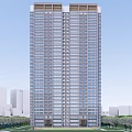 Modern High Rise Building Exterior Design With Glass Windows And Surrounding Green Trees