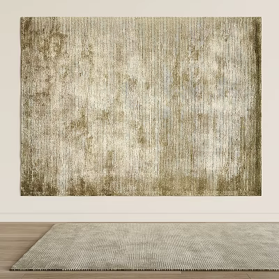 Square Vintage Textured Rug In Neutral Tones 3d model