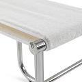 Modern Side Table Featuring Metal Frame And Light Colored Top