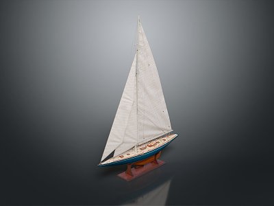 Modern Sailing Cartoon Sailing Small Sailing 3d model