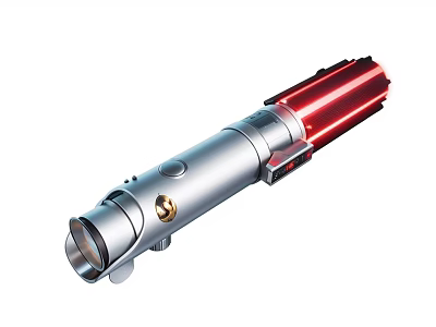 Electric Toy Lightsaber With Silver And Red Design Light Up And Sound Effects 3d model