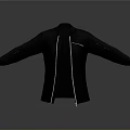 Black Jacket With Zip Closure And Textured Pattern For Daily Use 3d model
