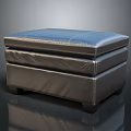 Modern Leather Ottoman With Tufted Top And Sturdy Base For Living Room Decor