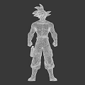 Game Movie Character With Black Hair Skull Chest Design Black Outfit Orange Belt Muscular Build