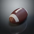 Brown And White Football With Stitched Surface And Shiny Reflection
