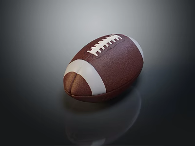 Brown And White Football With Stitched Surface And Shiny Reflection 3d model Brown And White Football With Stitched Surface And Shiny Reflection 3d model