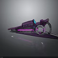 Futuristic Purple Pink Metallic Weapon With Ring Structure And Hi Tech Design