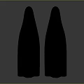 Black Diving Fins Shoes For Swimming And Diving With Flexible Rubber Design