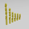 Industrial Twist Drill Bits Set With Gold Coating And Assorted Sizes