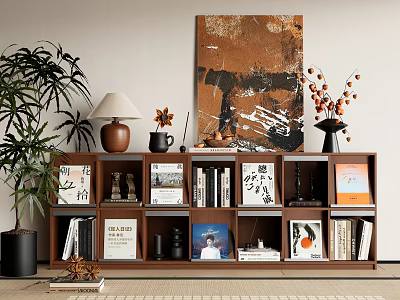 Middle Ancient Bookcase Modern Middle Ancient Bookcase Low Cabinet Decorative Cabinet 3d model
