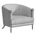Gray Fabric Upholstered Single Sofa With Gold Armrests And Black Accents Design