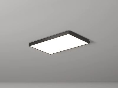 Modern Square Ceiling Light With Black Frame And White Panel On Ceiling 3d model