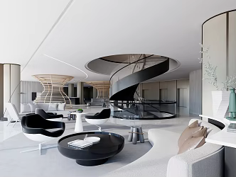 Modern reception area sales department 3d model