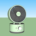 Two Midea Light Green Compact Desktop Air Cooler Fans With Rotary Control