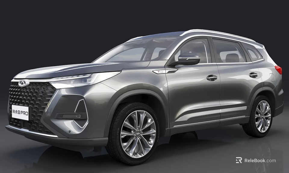 Silver Modern SUV With Sleek Exterior Design Stylish Front Grille And Alloy Wheels 3d model 