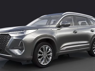 Silver Modern SUV With Sleek Exterior Design Stylish Front Grille And Alloy Wheels 3d model
