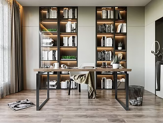 Modern Study Desk 3d model