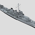 Monaghan Battleship Cruiser Frigate Warship Destroyer Battleship Steamship Video Class Super Realistic High Precision Low Face Number Low Model 3d model