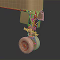 Golden Mechanical Structure of Urban Public Facility with Support Wheels and Components