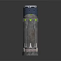 Military Tactical Weapon Parts With Black Textured Body And Silver Green Top Design