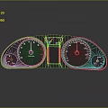 Modern Car Dashboard Featuring Speedometer Tachometer Digital Display And Reflective Panel 3d model