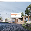 Modern Landscape Architecture Post Building Public Building Small Public Building Shop Building 3d model