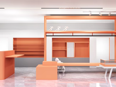 Modern clothing store display space 3d model