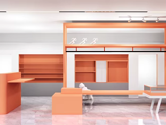 Modern clothing store display space 3d model