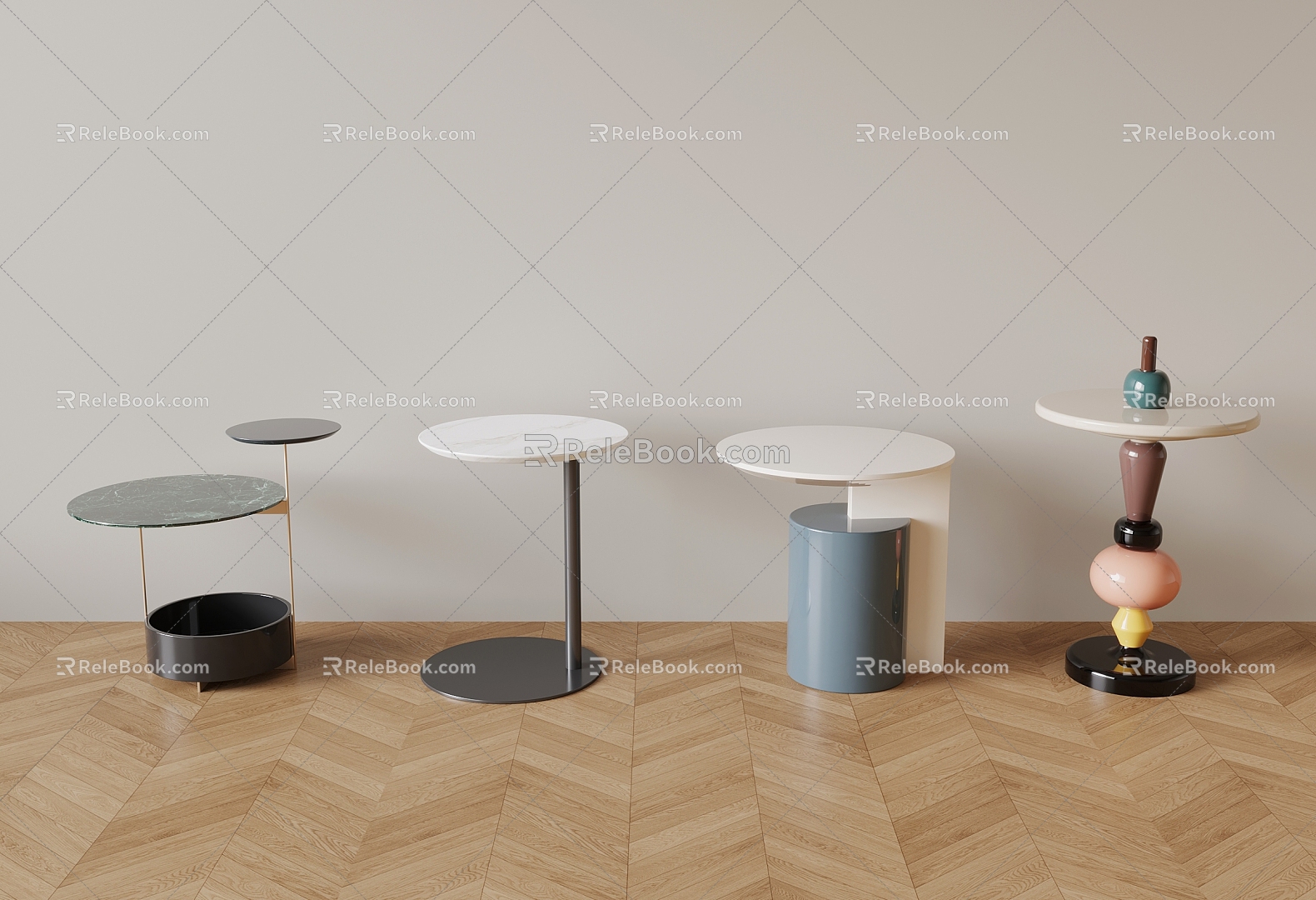 Simple coffee table side table 3d model