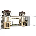 European-style Gate Entrance Gate Outdoor Arc de Triomphe Architecture Halal 3d model
