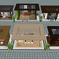 Outdoor Garden Pavilions Design With Roofs Green Plants Gray Tile Flooring And Tables Chairs