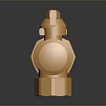 Golden Brass Pipe Valve Fitting With Threaded Connections And Operating Handle 3d model