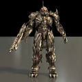 Futuristic Robotic Combat Weapon With Armored Metal Structure And Sci Fi Design