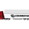 Red Semi Truck With White Trailer Featuring MOTORAVE Logo Design