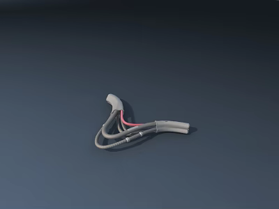 Public Facility Wiring Component With Gray And Red Electrical Cables 3d model