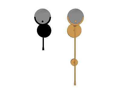 Modern Minimalist Wall Lamps With Black And Gold Round Design Elements 3d model